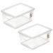 Kit 2 Caixas Organizadoras 7,5L Tampa Click Ordene Transparente Closet Lavanderia