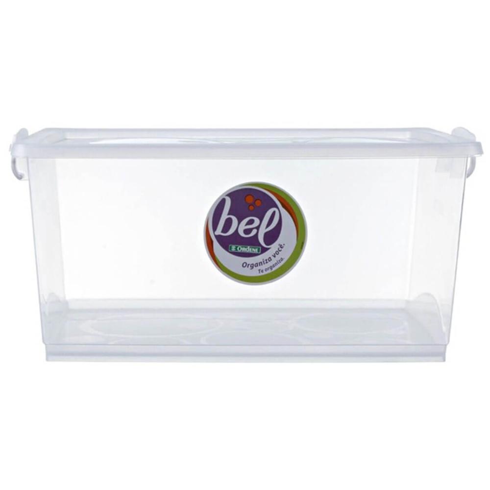 Kit 2 Caixas Organizadoras com Travas e Alças Laterais 4L Bel Ordene Casa Closet