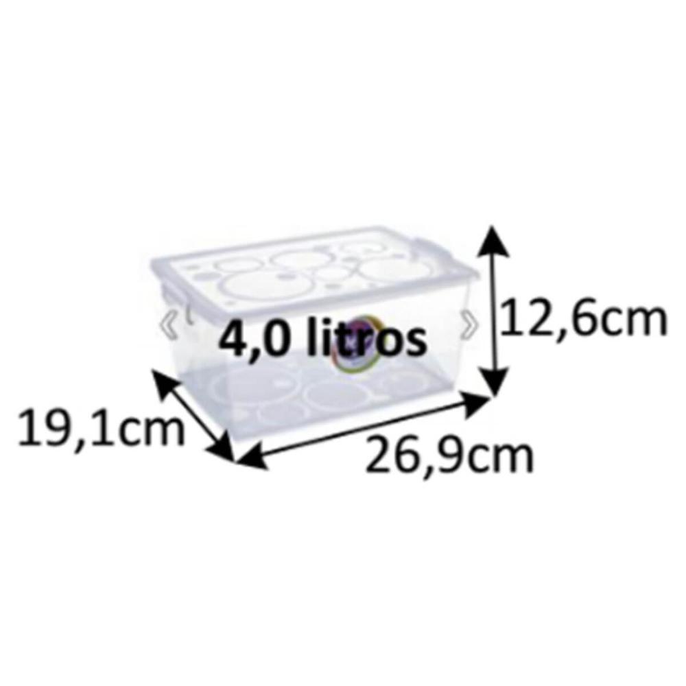 Kit 2 Caixas Organizadoras com Travas e Alças Laterais 4L Bel Ordene Casa Closet