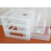 Kit 2 Gaveteiros Plástico 3 Gavetas Ordene 16,5x13x13,5cm Porta Objetos Acessórios Cristal Bel