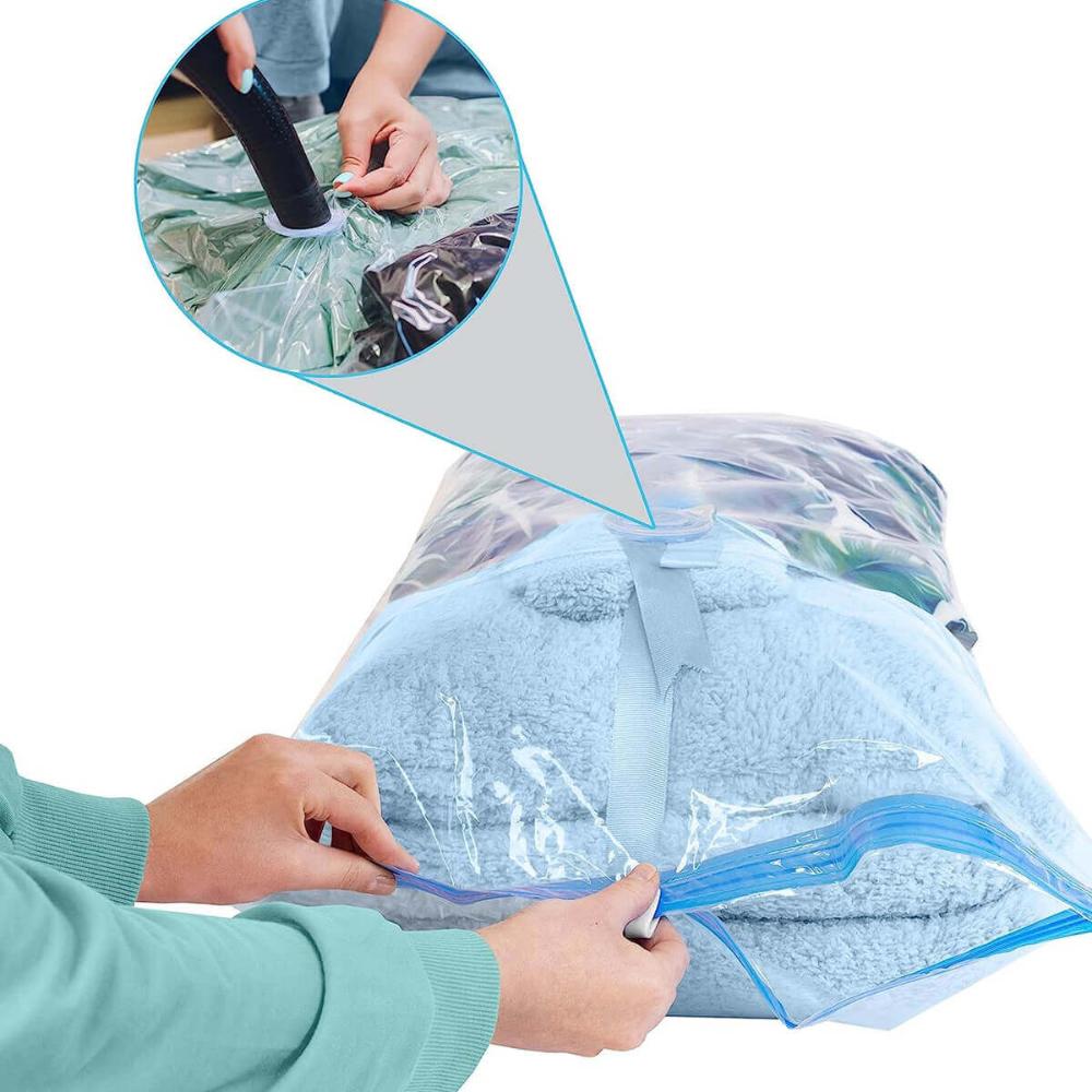 Kit 2 Vac Bag Extra Grande 80x100cm 1 Saco à Vacuo para Edredom Ordene Transparente