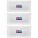 Kit 3 Caixas Máxi Organizadoras 65L Tampa com Trava Radical Incolor Multiuso