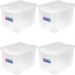 Kit 4 Caixas Organizadoras Plásticas 30L com Trava Ordene Incolor Multiuso