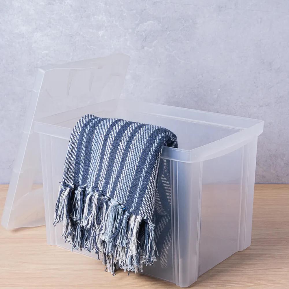 Kit 4 Caixas Organizadoras Plásticas 30L com Trava Ordene Incolor Multiuso