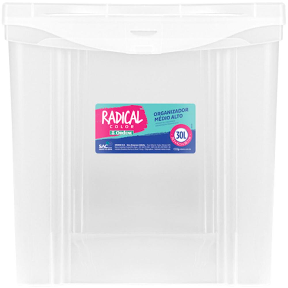 Kit 4 Caixas Organizadoras Plásticas 30L com Trava Ordene Incolor Multiuso