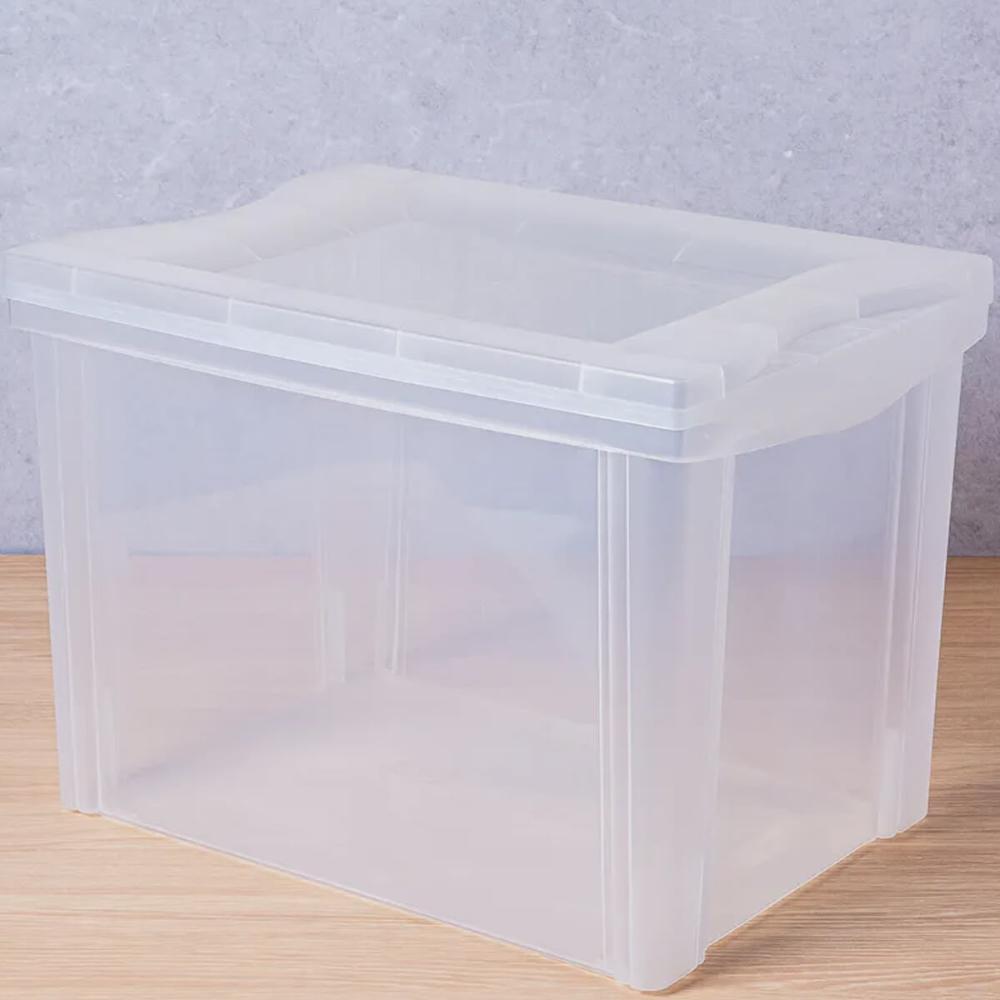 Kit 4 Caixas Organizadoras Plásticas 30L com Trava Ordene Incolor Multiuso