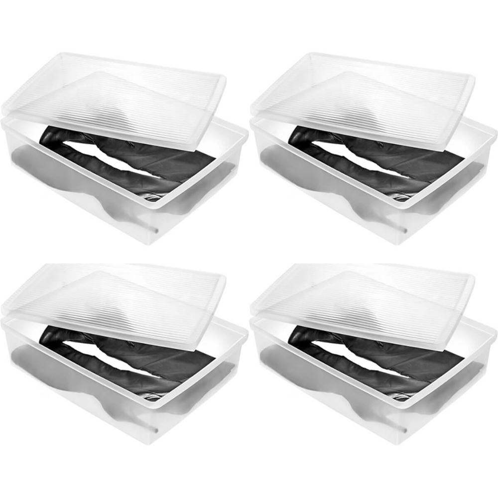 Kit 4 Caixas para Botas Cano Longo Ordene Organizadoras Transparentes com Tampas Ventiláveis