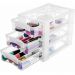Kit 4 Organizador Médio 3 Gaveteiros Porta Medicamentos Bancada Incolor