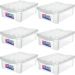 Kit 6 Caixas Organizadoras 13,5L Ordene Tampa Empilhável Closet Escritório Incolor