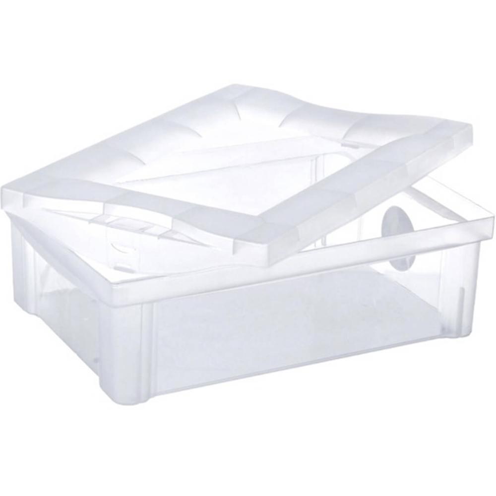 Kit 6 Caixas Organizadoras 13,5L Ordene Tampa Empilhável Closet Escritório Incolor