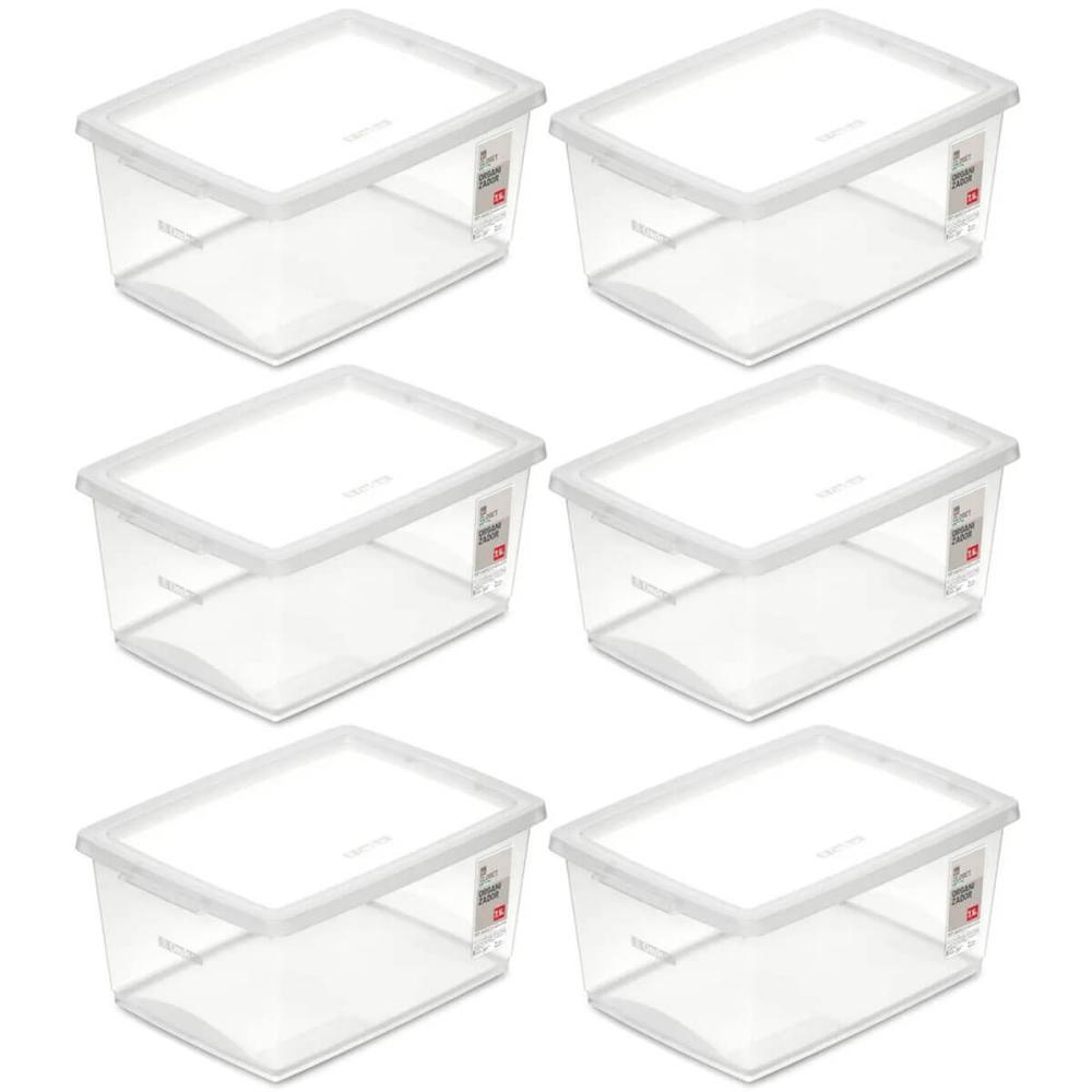 Kit 6 Caixas Organizadoras com Tampa 7,5L Empilháveis Ordene Maquiagem Brinquedos