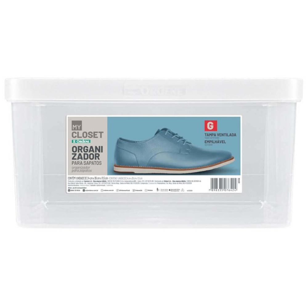 Kit 6 Caixas para Sapatos Tampas Ventiláveis Plástico Ordene