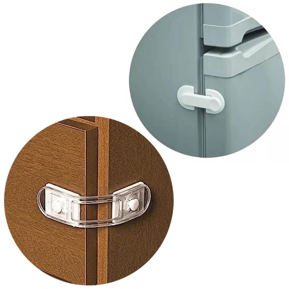 Kit 6 Travas Para Gaveta e Armários E 2 Trava Para Porta de