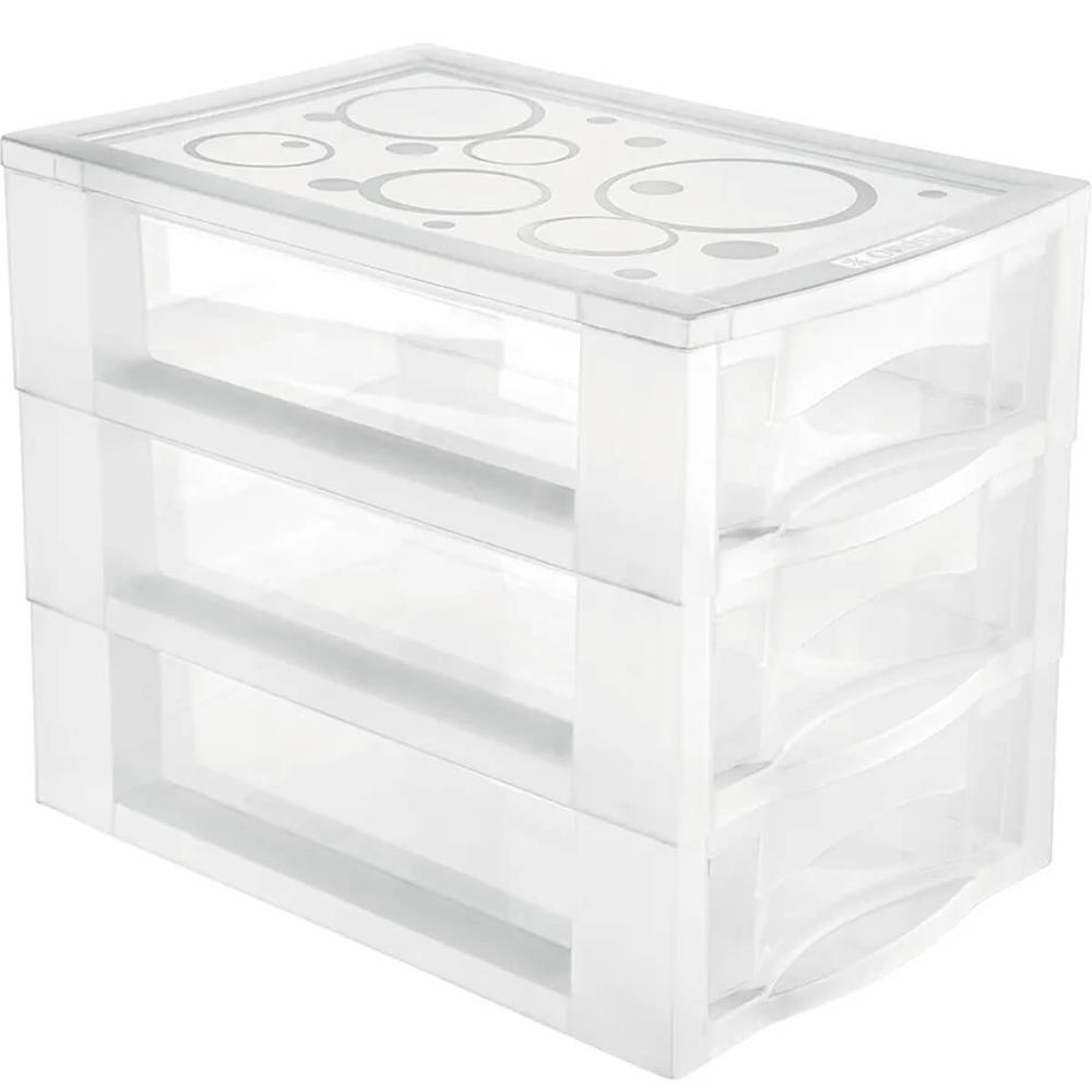 Mini Gaveteiro Para Organizar Transparente 3 Gavetas Maquiagens Jóias Escritório Ordene
