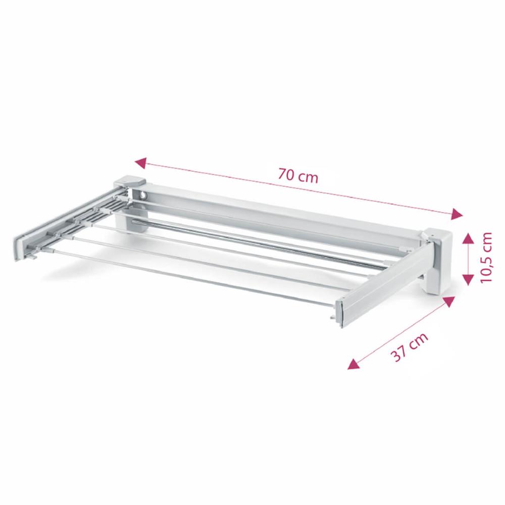 Varal de Roupas Retrátil 70cm Ordene Inox de Parede Estended
