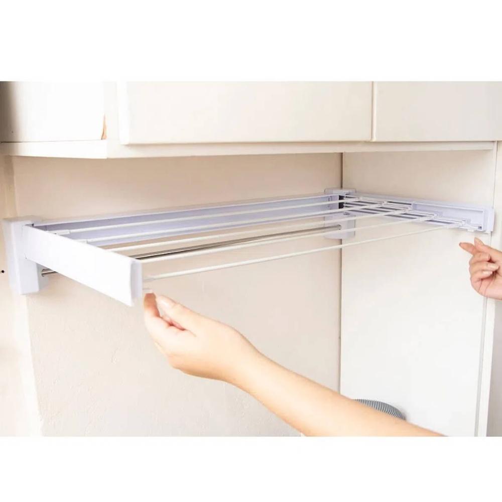 Varal de Roupas Retrátil 70cm Ordene Inox de Parede Estended