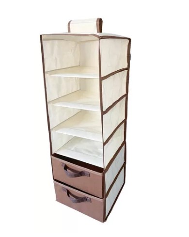 Cabideiro Com Gaveta Divisórias Organização de Closet KIT 2