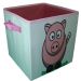 Caixa Organizador De Brinquedo Infantil Colorida  Estampada  Porquinho