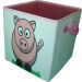 Caixa Organizador De Brinquedo Infantil Colorida  Estampada  Porquinho