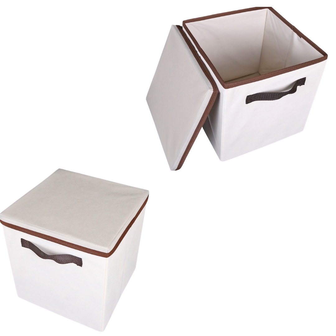 Caixa Organizadora Com Tampa 28x30x28cm Com Alça KIT 2