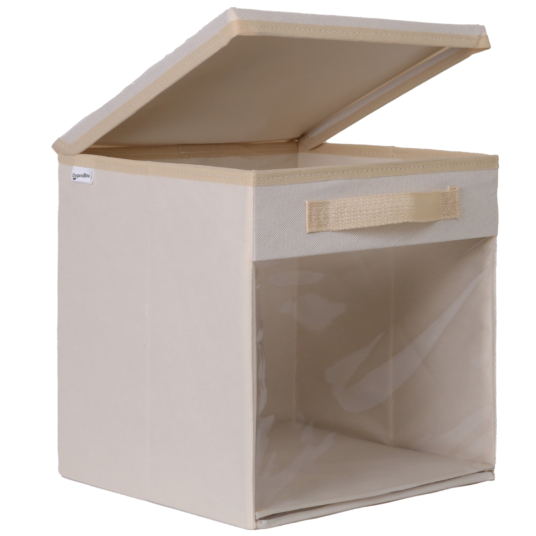 Caixa Organizadora De Brinquedo Com Tampa Fixa E Visor KIT 2