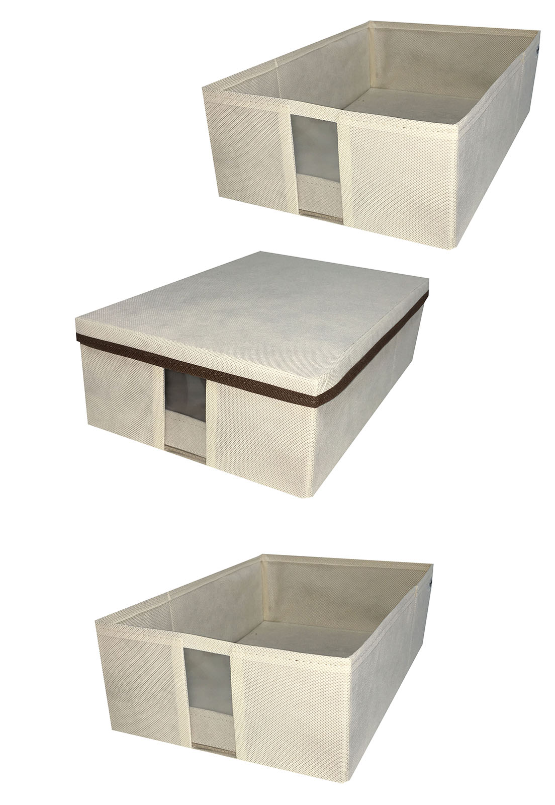 Caixa Organizadora para Sapato com Visor Transparente Grande Kit com 3