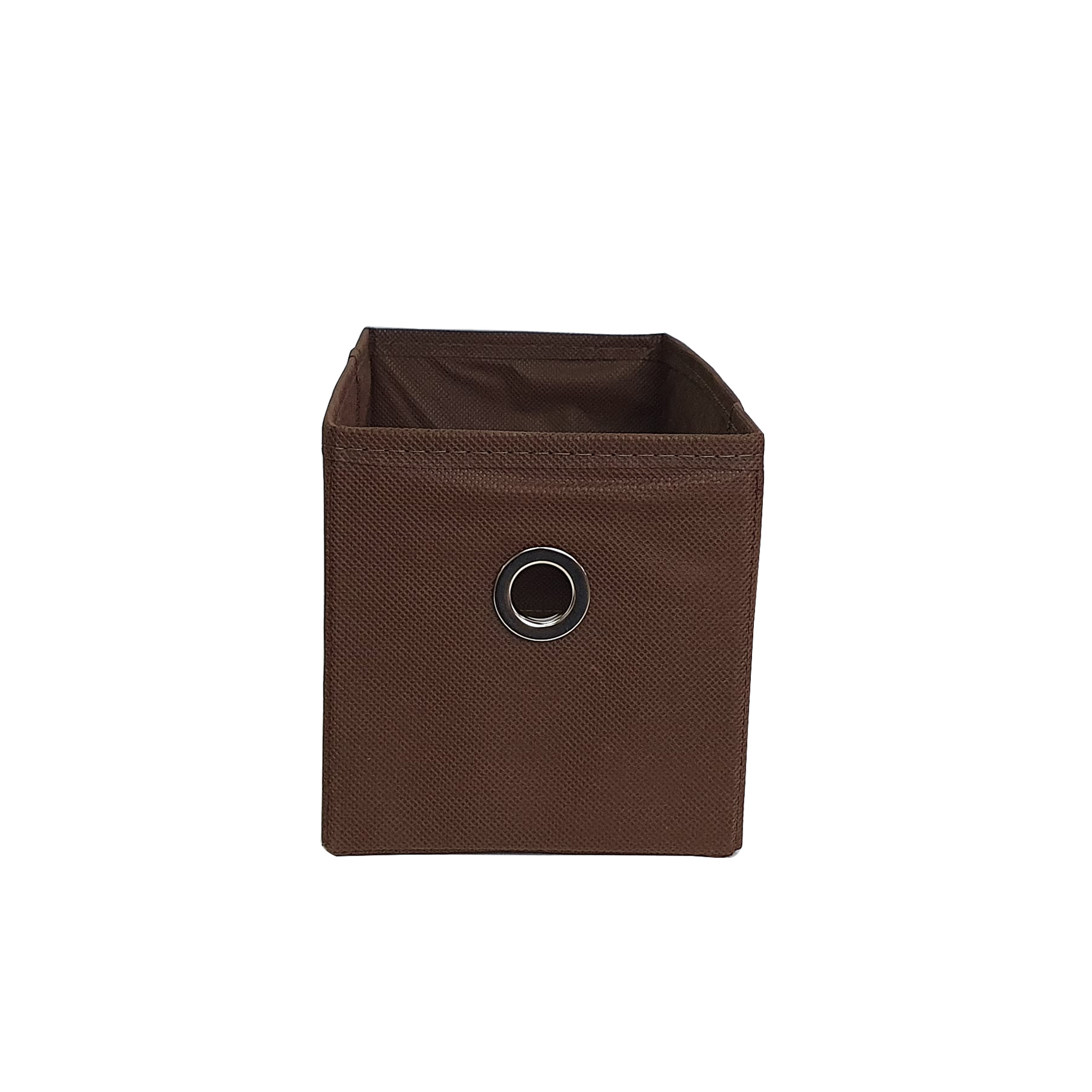 Caixa colorida Organizadora para brinquedos e closet 14x15x28 com ilhós marrom