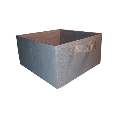 Caixa colorida Organizadora para brinquedos e closet 28x15x28 com alça bege palha