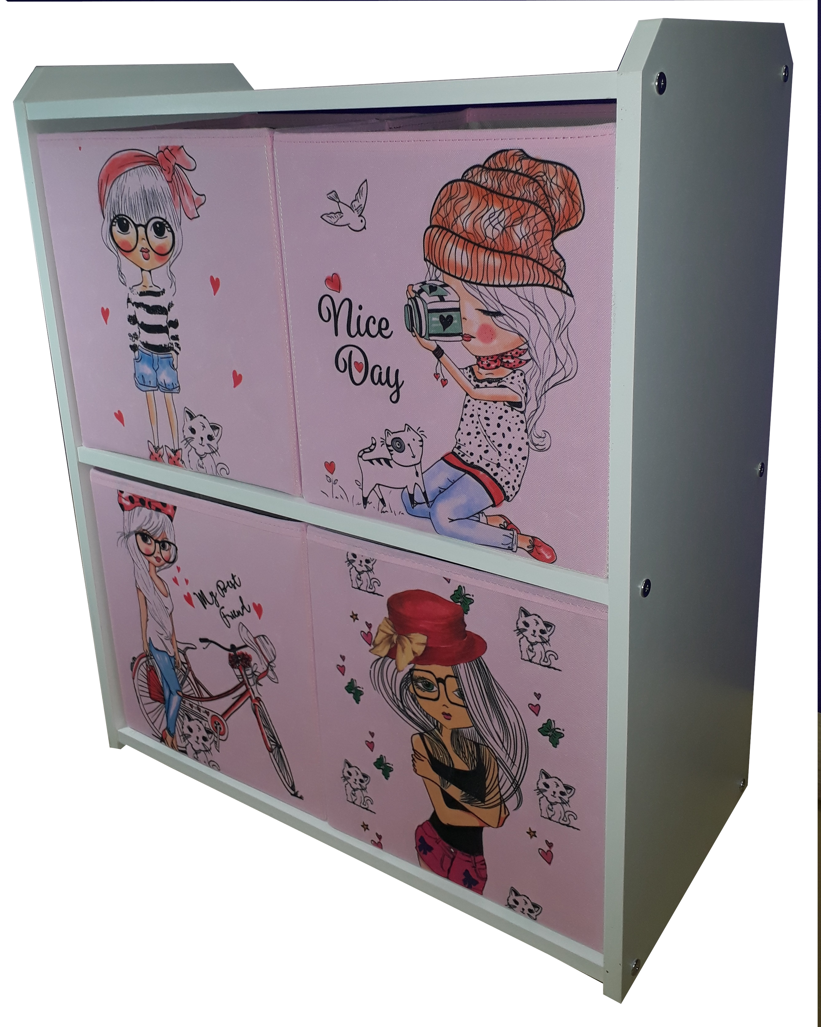 Estante Organizadora Montessoriana Com Caixas Estampadas