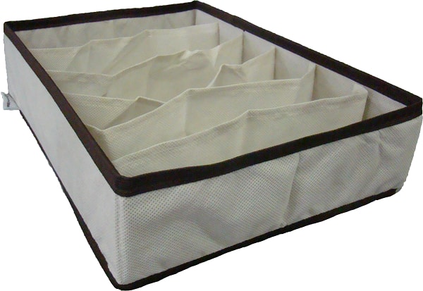 Kit 04 organizadores de Sutiãn OrganiBox 27X36 Bege/Marrom