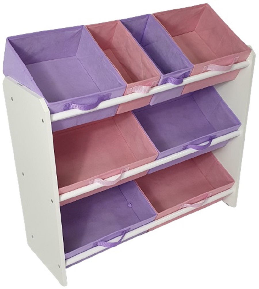 Organizador Infantil Porta Brinquedos  - Rosa e Lilás - Montessoriano - Organibox