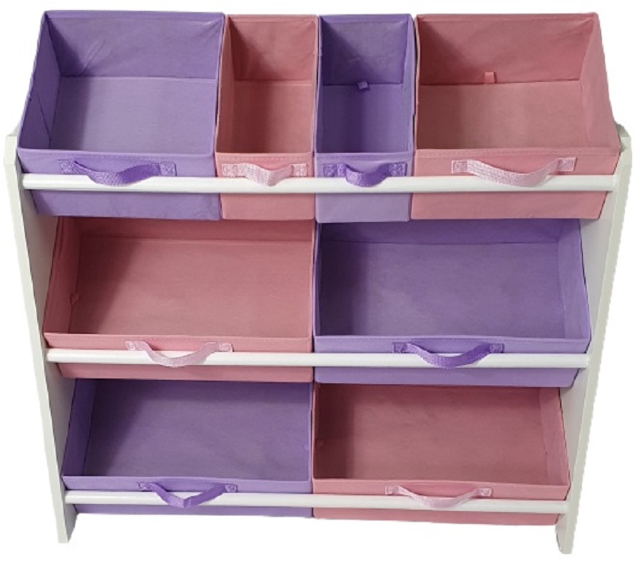 Organizador Infantil Porta Brinquedos  - Rosa e Lilás - Montessoriano - Organibox
