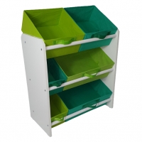 Organizador Infantil Porta Brinquedos - Montessoriano -  Médio Verde Bandeira e Verde Limão - Organibox