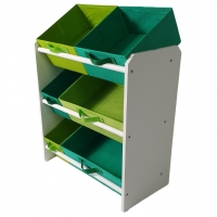 Organizador Infantil Porta Brinquedos - Montessoriano -  Médio Verde Bandeira e Verde Limão - Organibox