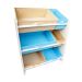 Organizador Infantil Porta Brinquedos - Montessoriano - Médio Azul bebê e Bege - Organibox