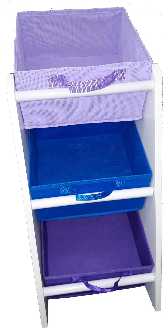 Organizador Infantil Porta Brinquedos Mini - Violeta, Azul e Lilás - Montessoriano Organibox - Único