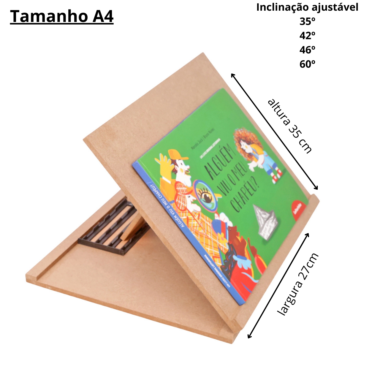 Prancheta Inclinável Montessoriana Para Leitura E Desenho A4