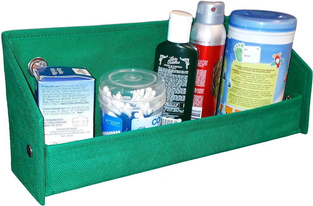 Prateleira/Revisteiro Em TNT De 40X15X10 - Organibox - Verde Bandeira