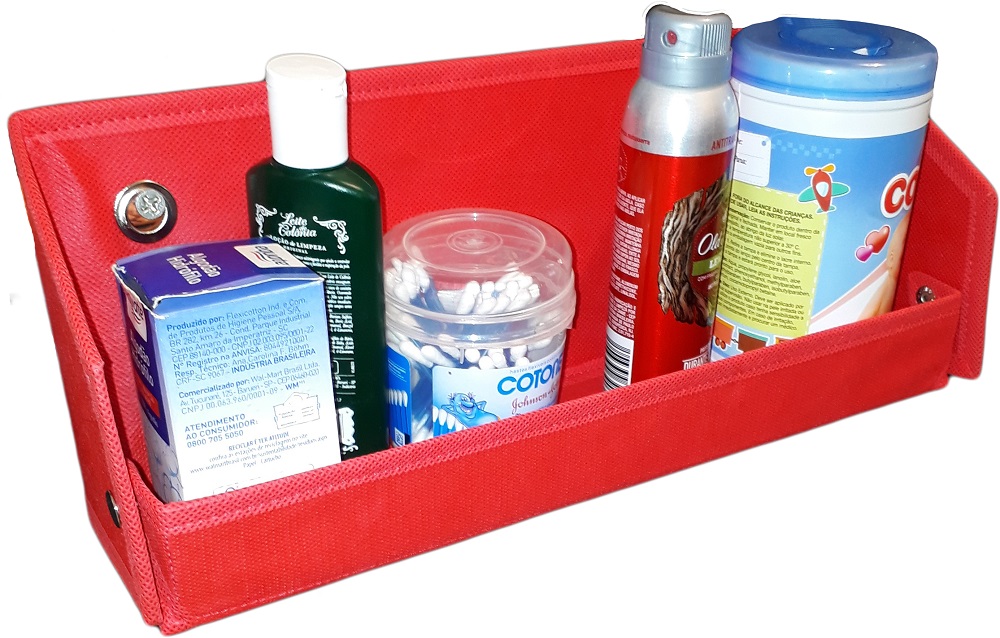 Prateleira/Revisteiro Em TNT De 40X15X10 - Organibox - Vermelho