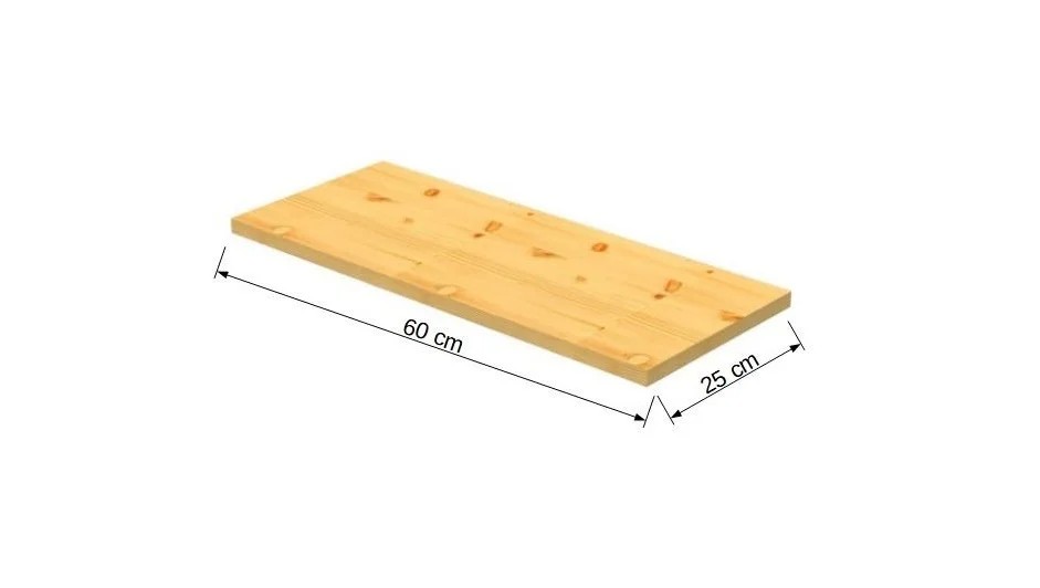 Painel Madeira Pinus Maciça 60x25x1,8cm Natural Eco