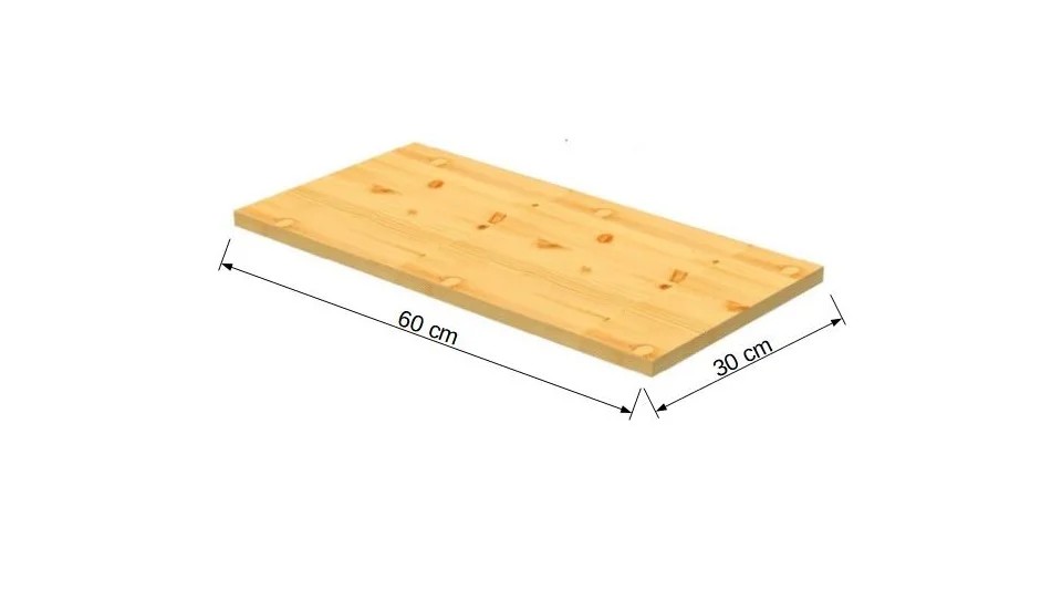 Painel Madeira Pinus Maciça 60x30x1,8cm Natural Eco