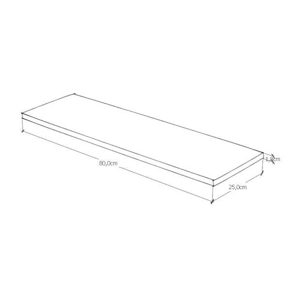 Painel de Madeira Pinus Maciça 80x25x1,8cm - Eco