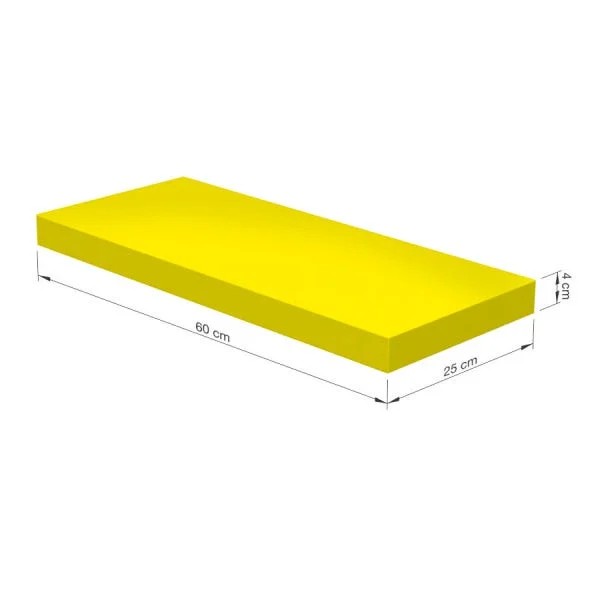Prateleira Suporte Embutido 60x25cm Amarela - Conceito