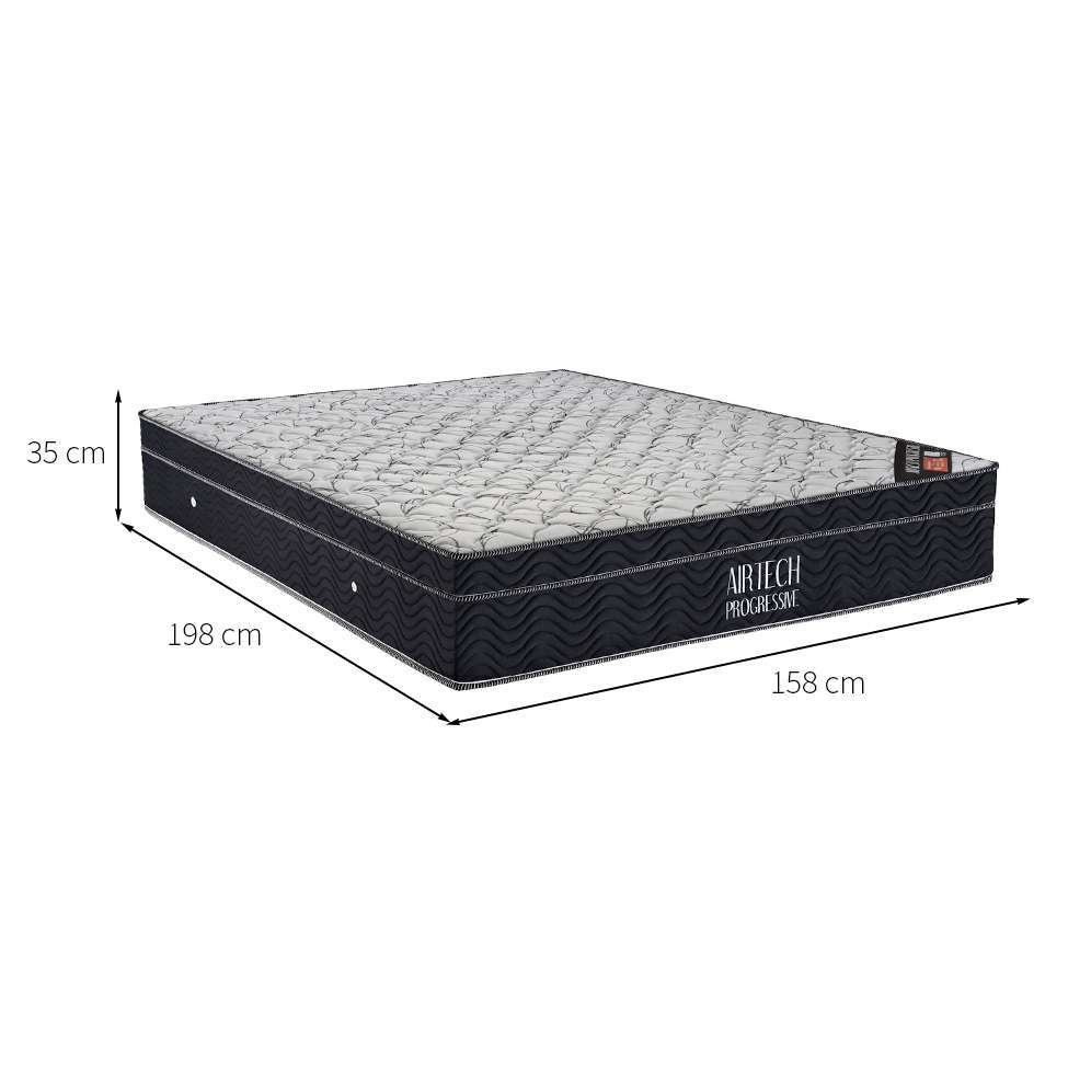 [OUTLET] Colchão Queen Airtech Progressive Mola Nanolastic (35x158x198) Preto