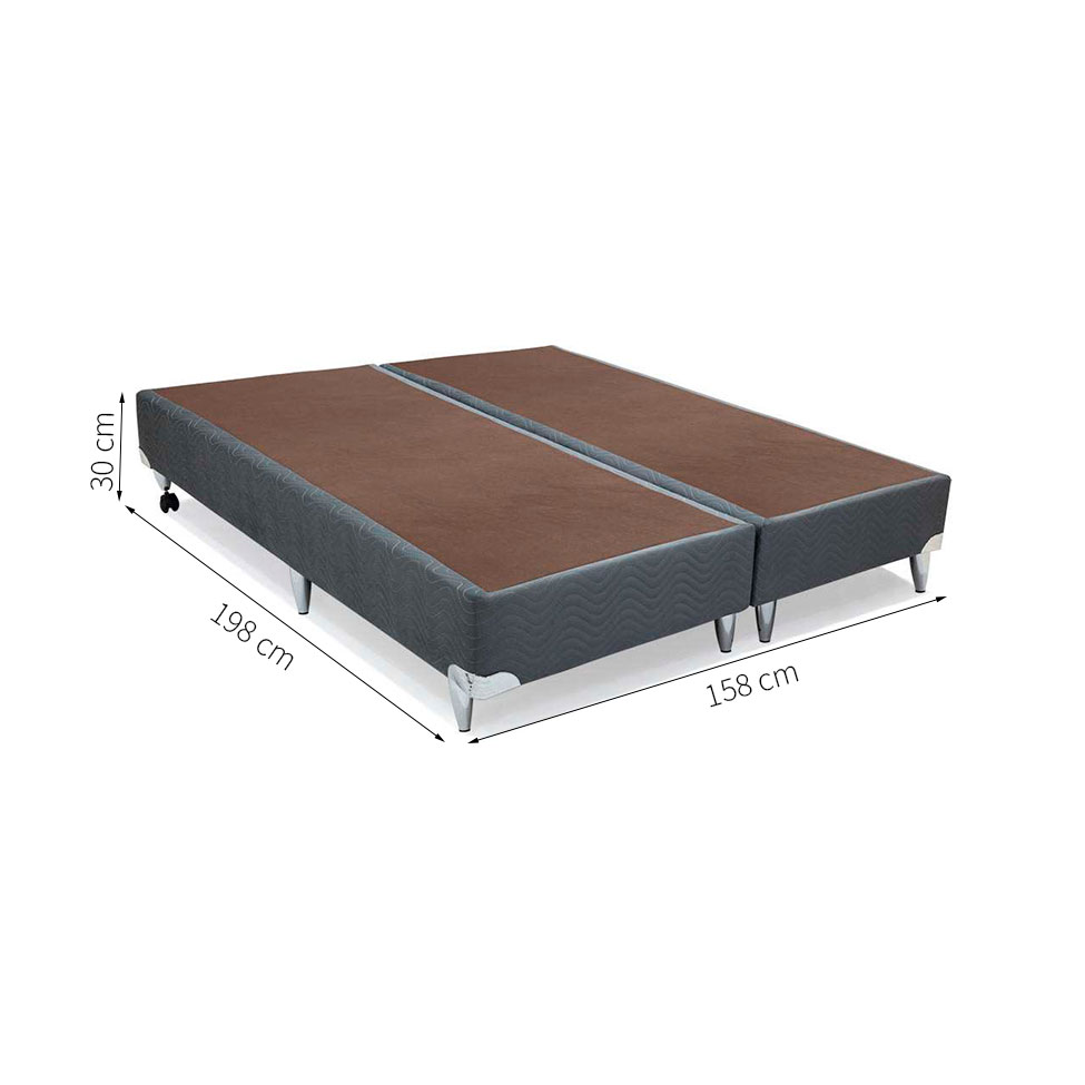 Base Box Queen Camurça II Cinza