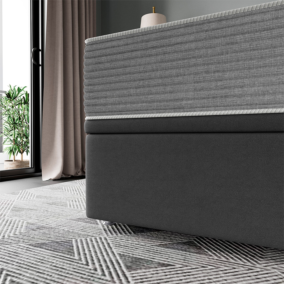 Base Box Super King Americana Camurça Cinza