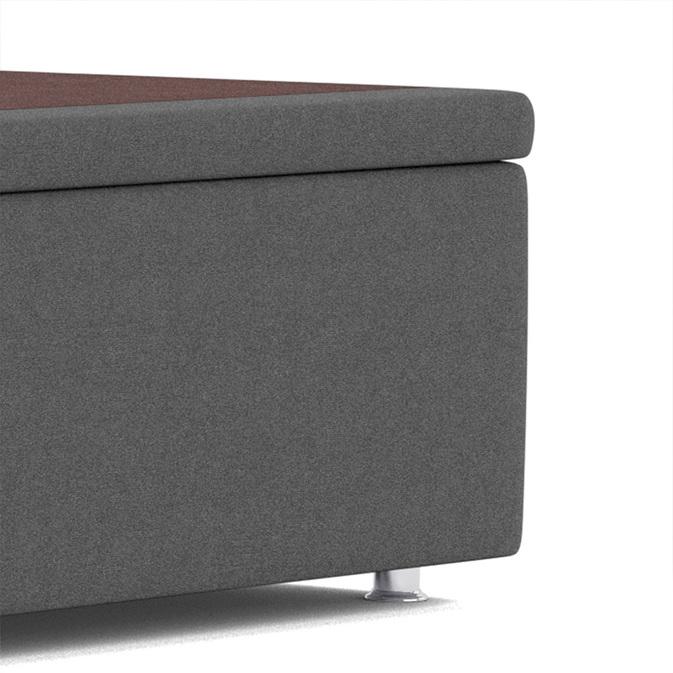 Base Box Super King Americana Camurça Cinza