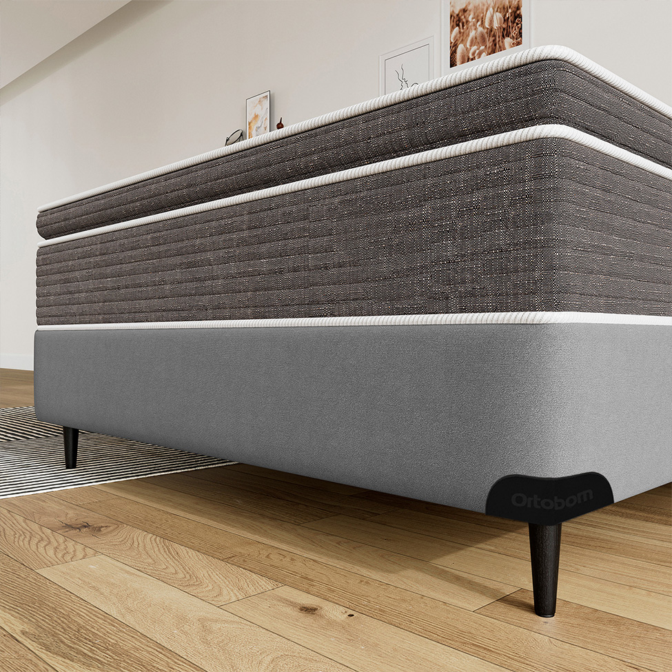 Base Box Super King Size Camurça I Cinza