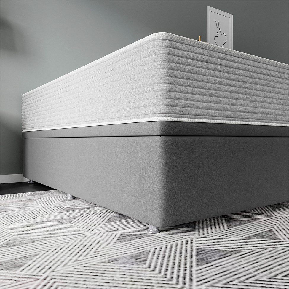Base Box de Casal Americana Camurça Cinza