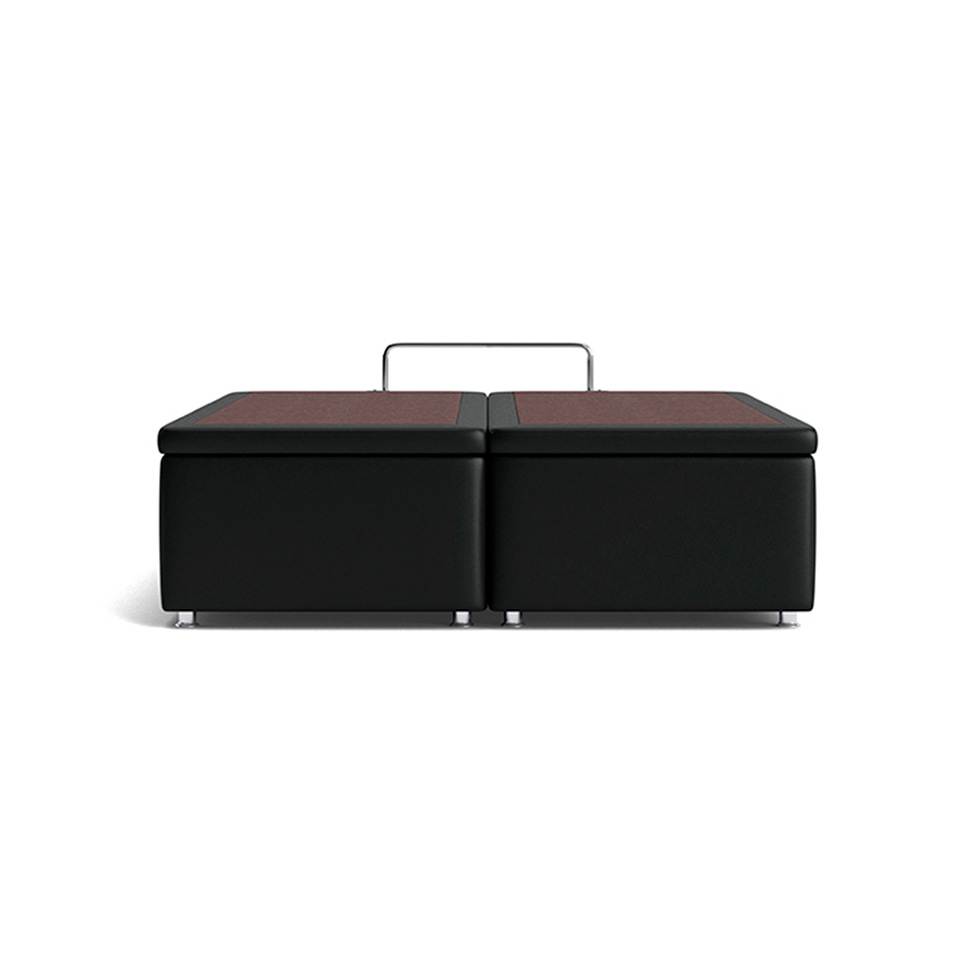 Base Para Cama Box Casal Jade com Baú Preto